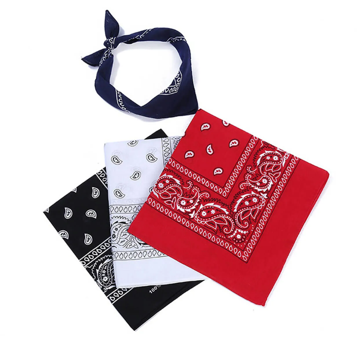 12 Pack Cotton Bandana Paisley Headbands Cowboy Multi-Color Bandana Handkerchiefs