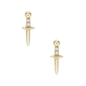 14k Petite Dagger Post Earrings