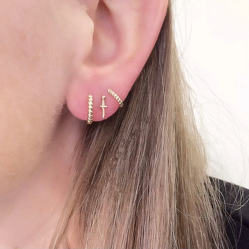 14k Petite Dagger Post Earrings