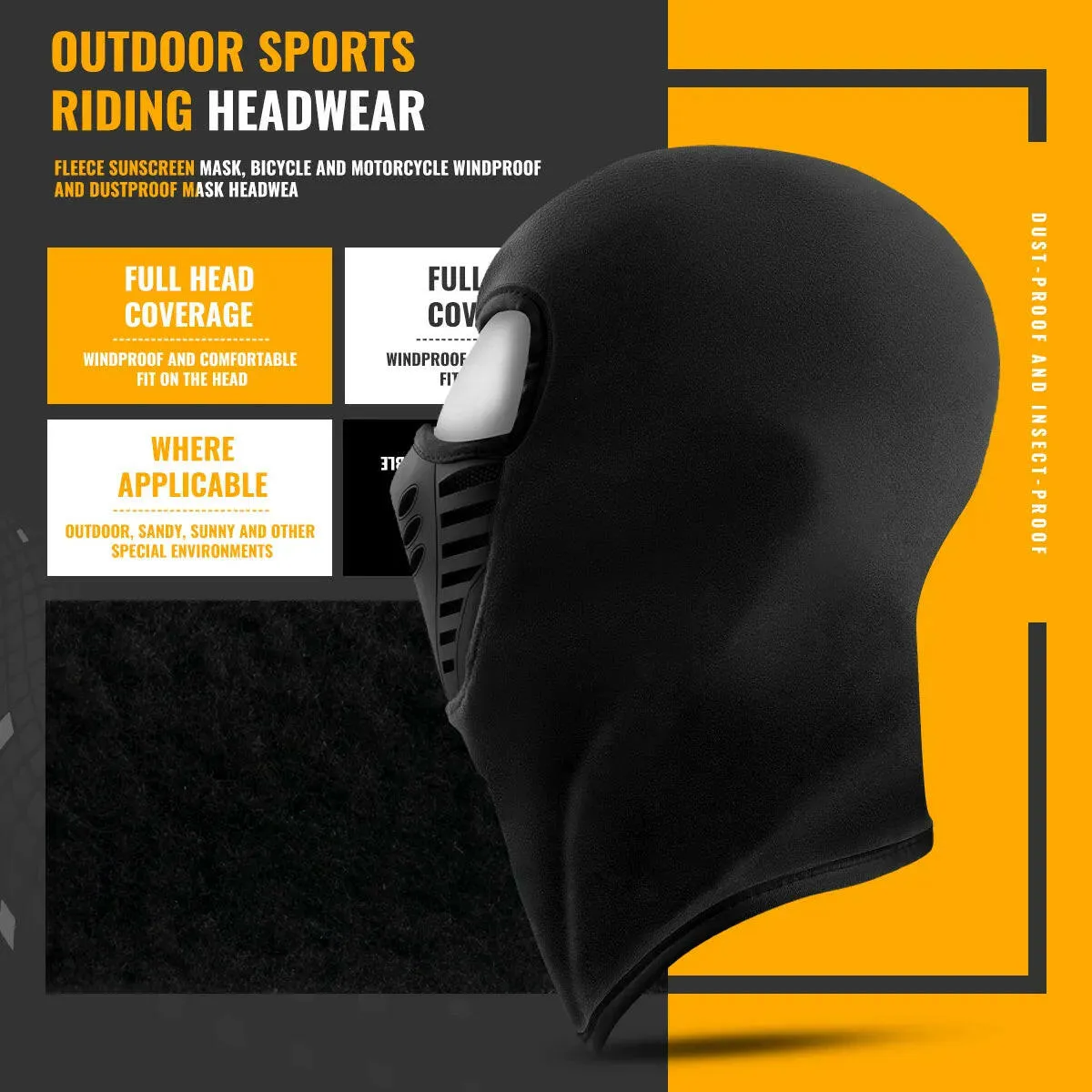 1pc Winter Outdoor Cycling Windproof Fleece Ear Protection Head Cover Full Pack Warm Wind Snow Cap Face Mask For Men And Women