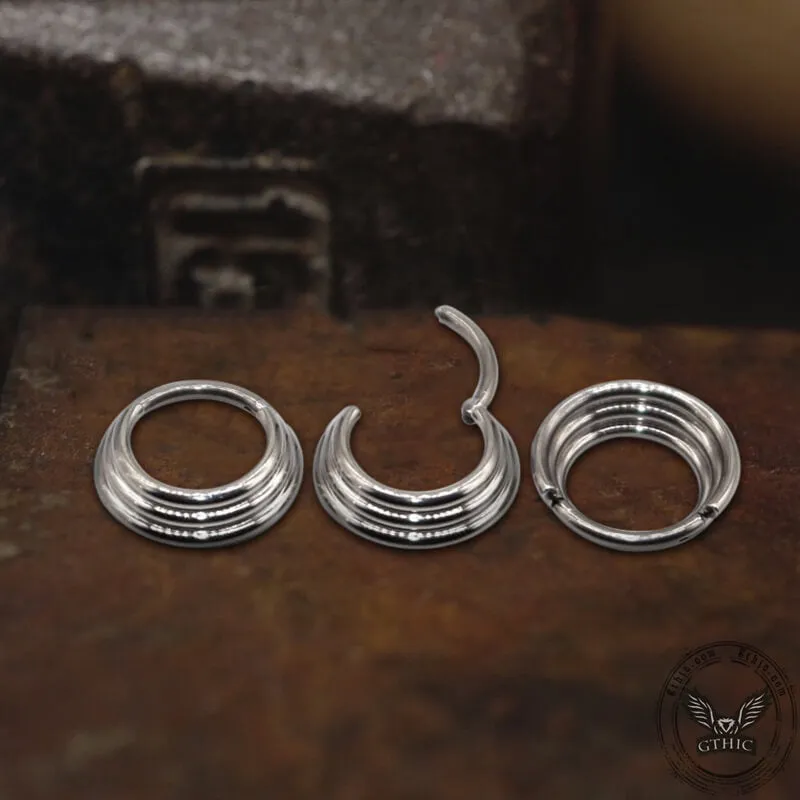 3-Tier Stacked Titanium Septum Piercing Ring