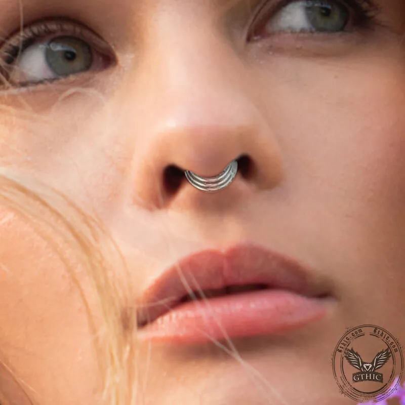 3-Tier Stacked Titanium Septum Piercing Ring