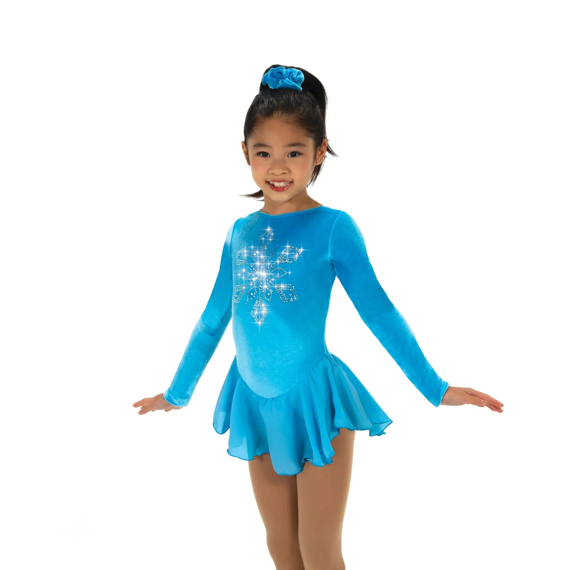 601 Figure Skating Single Snowflake Dress - Sky Blue or Dark Purple