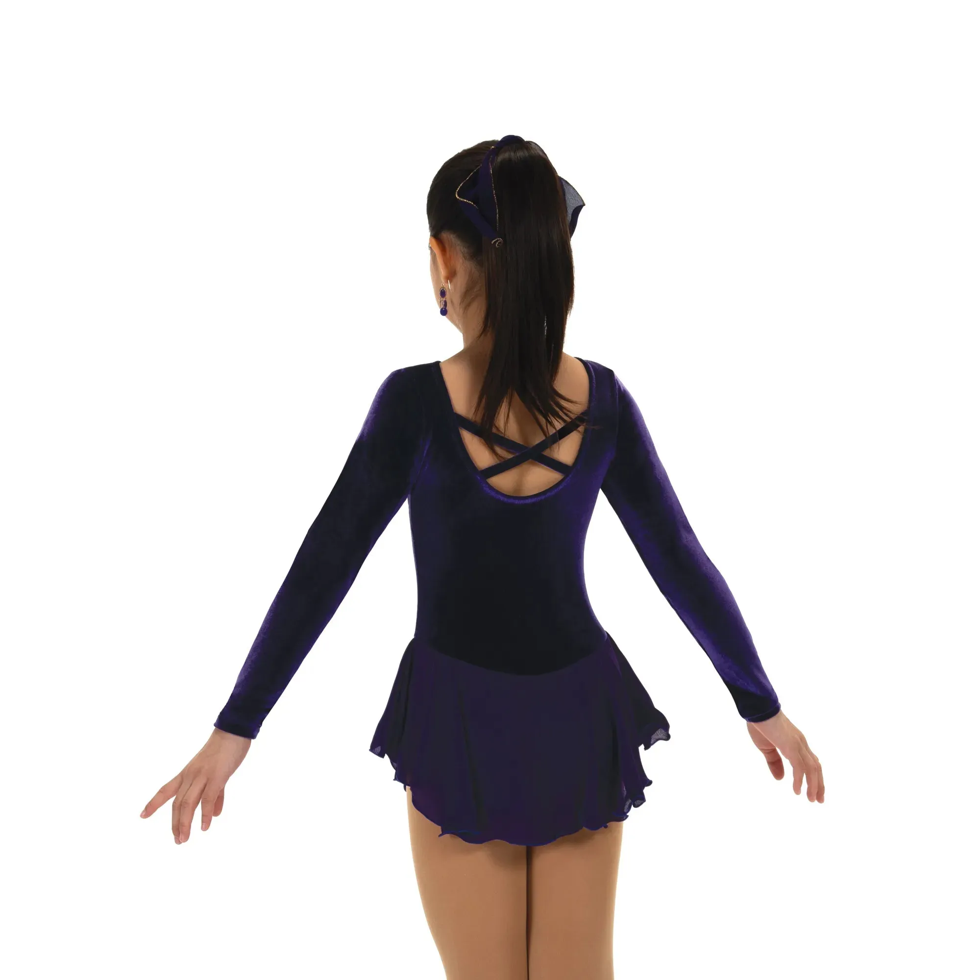 601 Figure Skating Single Snowflake Dress - Sky Blue or Dark Purple