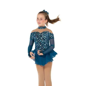 684 Figure Skating Twilight Teal Dress