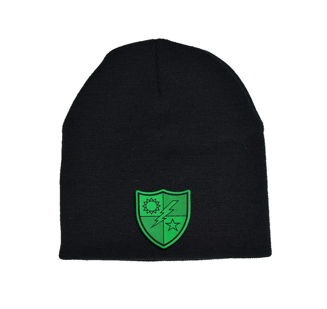 75th DUI Green Leather Beanie