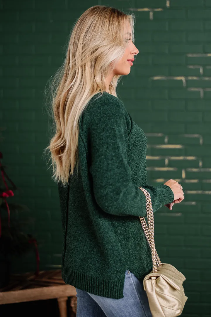 A Chenille Christmas Knit Sweater | Green