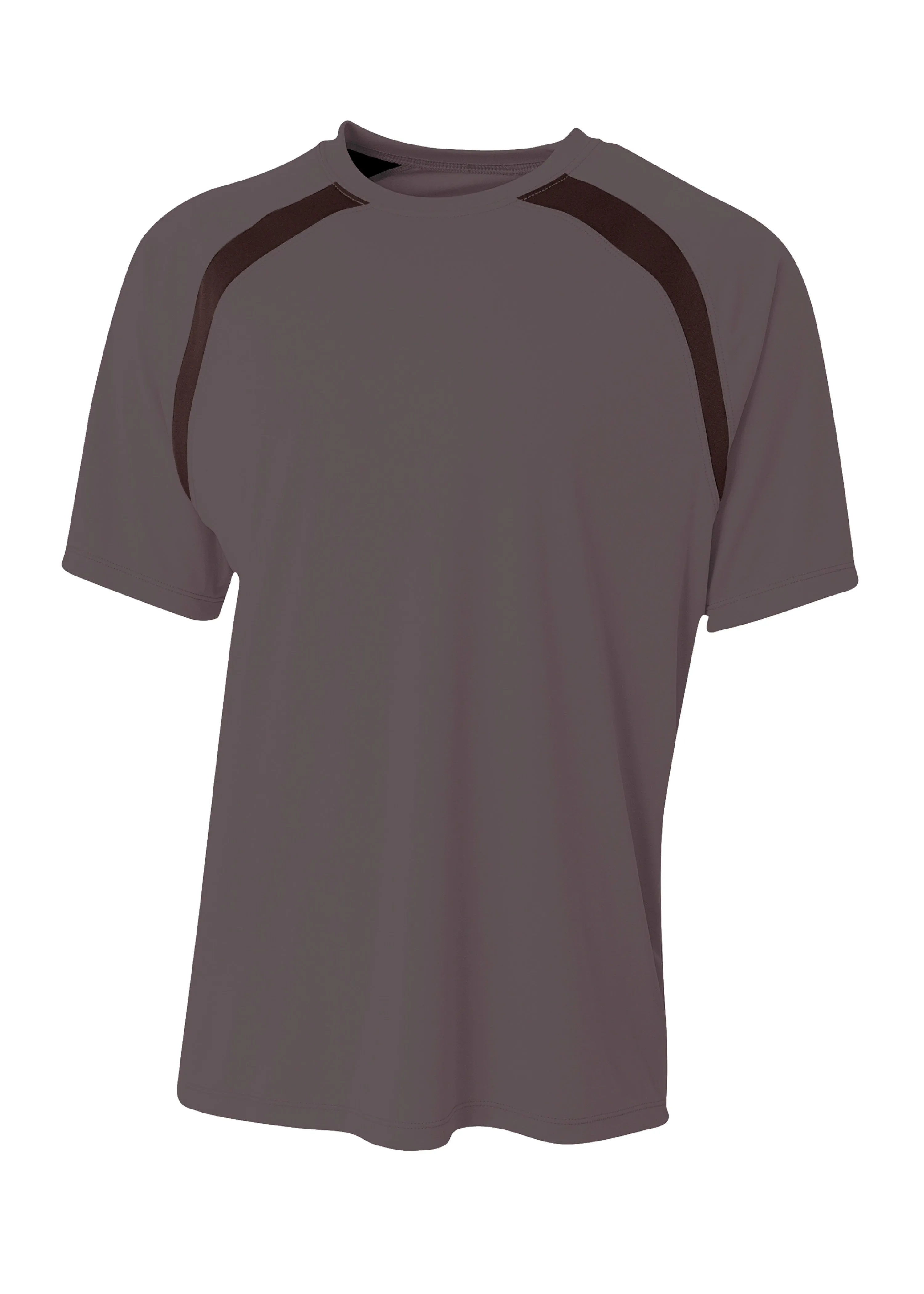 A4 Mens Spartan Short Sleeve Color Block Crew