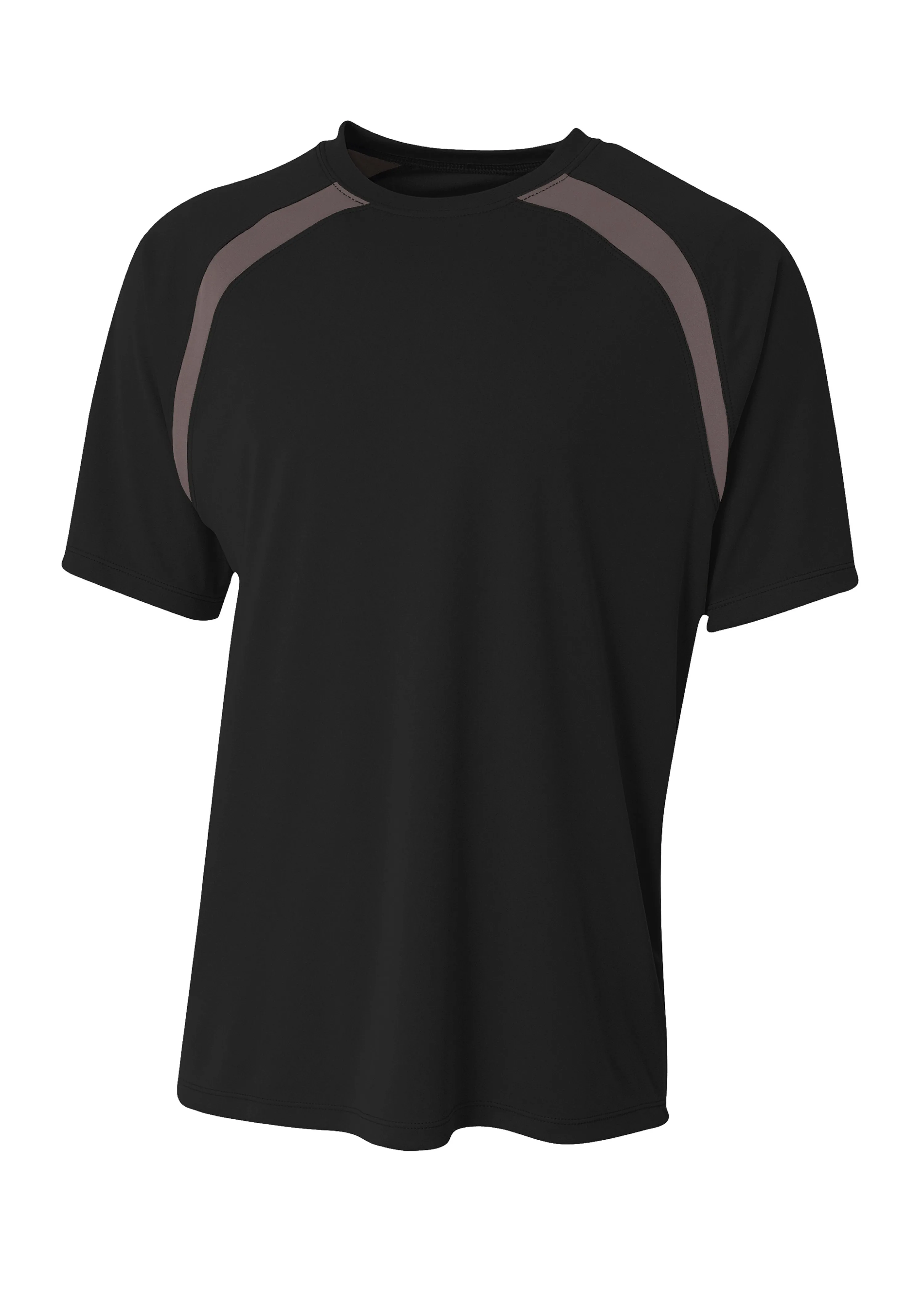 A4 Mens Spartan Short Sleeve Color Block Crew