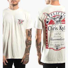 Affliction Mens Ck Cold One Short Sleeve Tee White