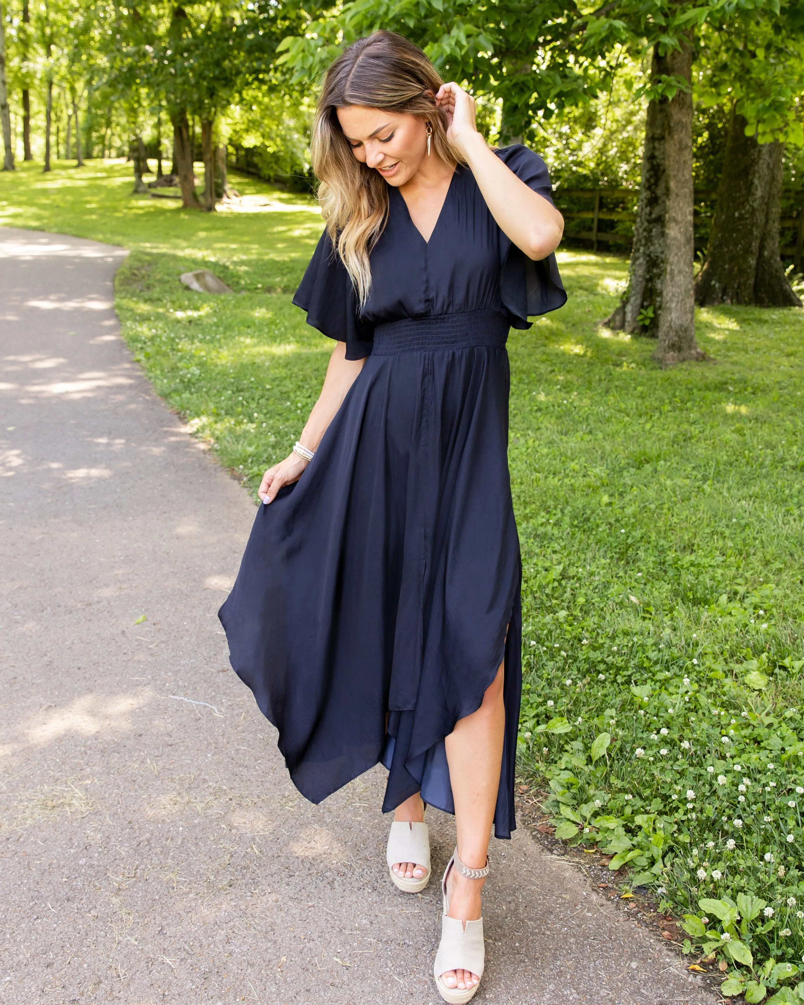 Alanis Satin Midi Dress