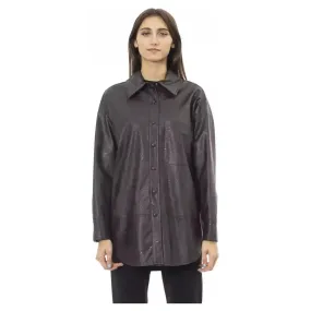 Alpha Studio Brown Polyethylene Women Shirt