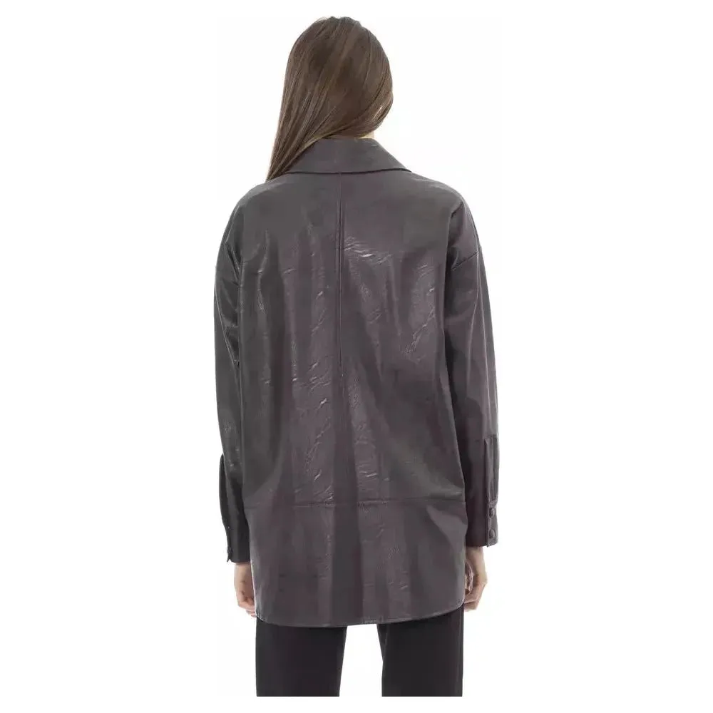 Alpha Studio Brown Polyethylene Women Shirt