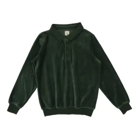 Analogie By Lil Legs Velour Polo Green