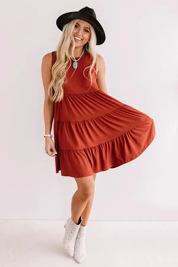 Apple Spiced Wishes Babydoll Dress In Rust