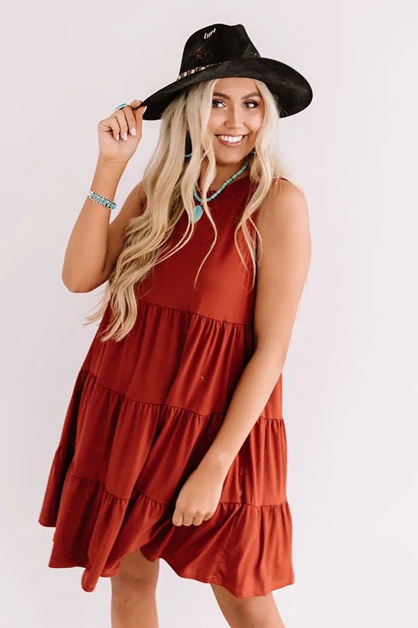 Apple Spiced Wishes Babydoll Dress In Rust