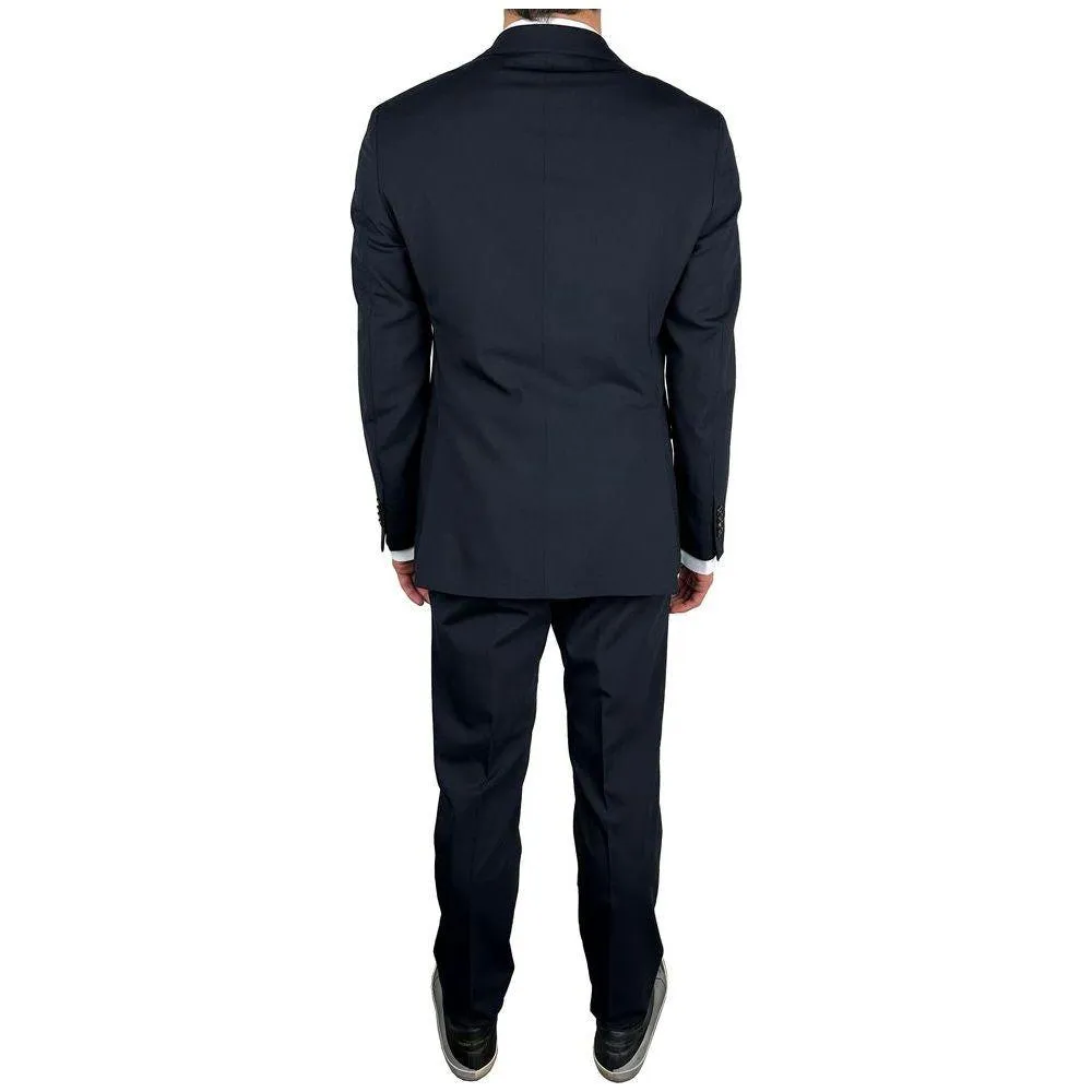 Aquascutum Elegant Navy Blue Two-Piece Suit