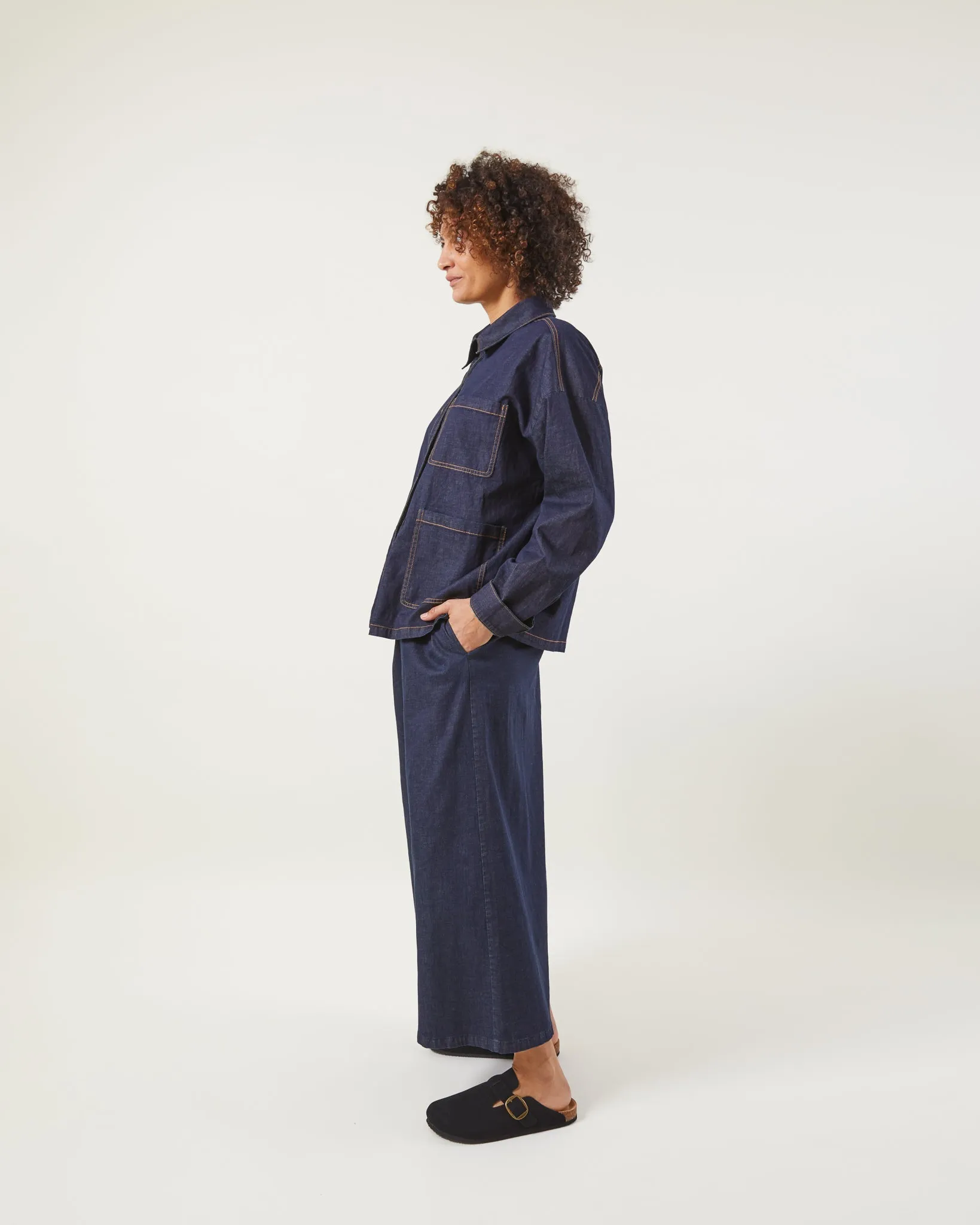 Armelle Trouser - Denim Chambray