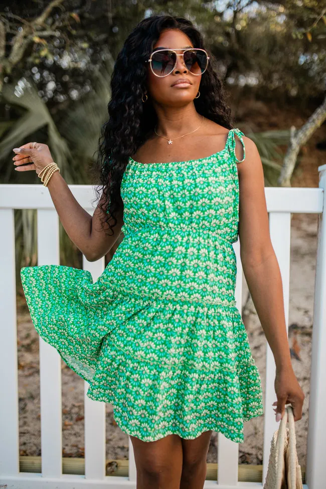 As Free As The Ocean Green Printed Babydoll Dress FINAL SALE