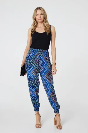 Aztec Print High Waist Harem Pants