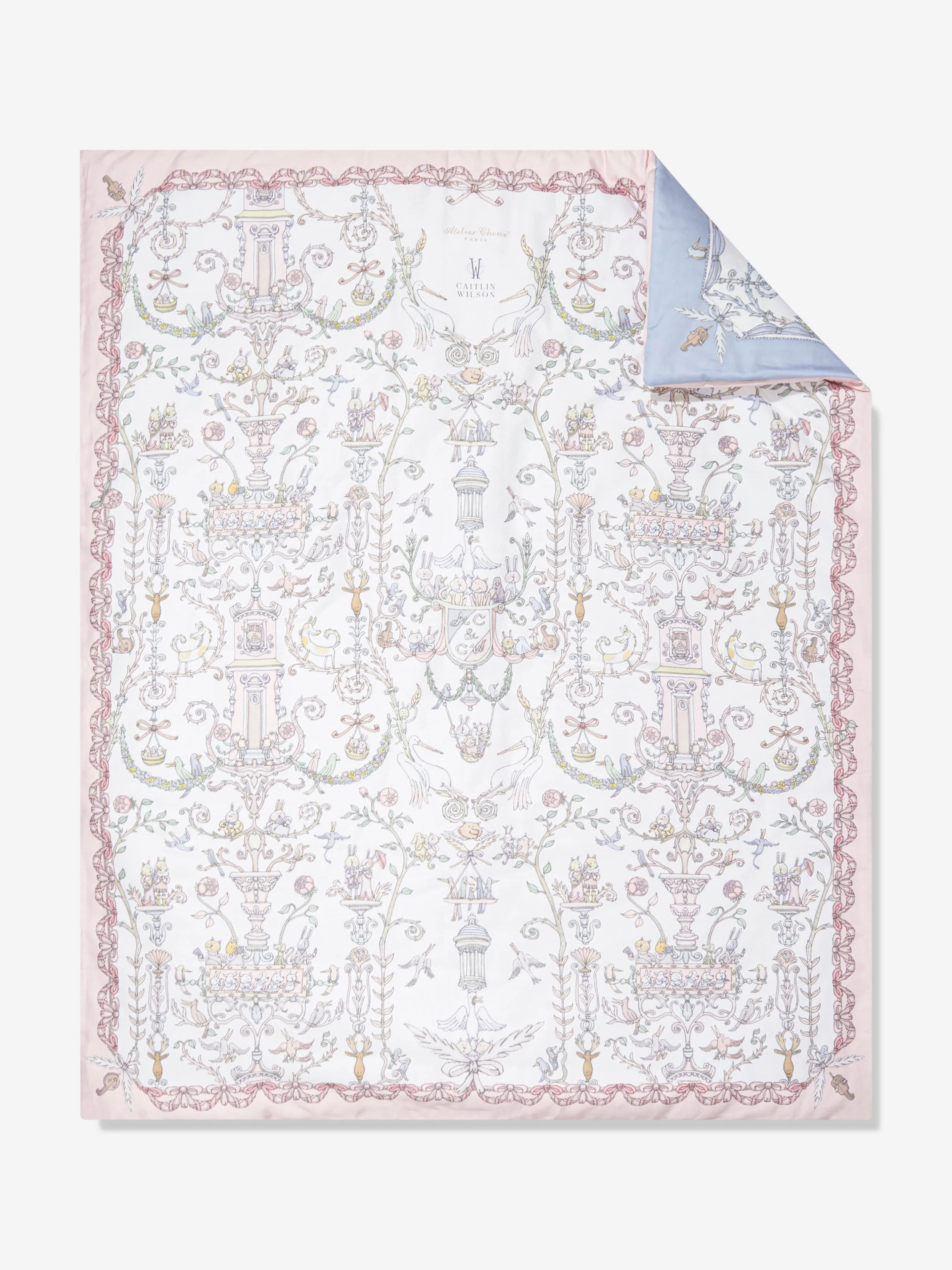 Baby  Toile De Jouy Atelier Choux & Caitlin Wilson Reversible Quilt in Multicolour (130cm)