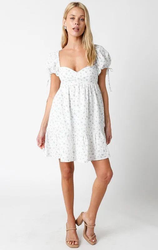 Babydoll Mini Dress- Hydrangea