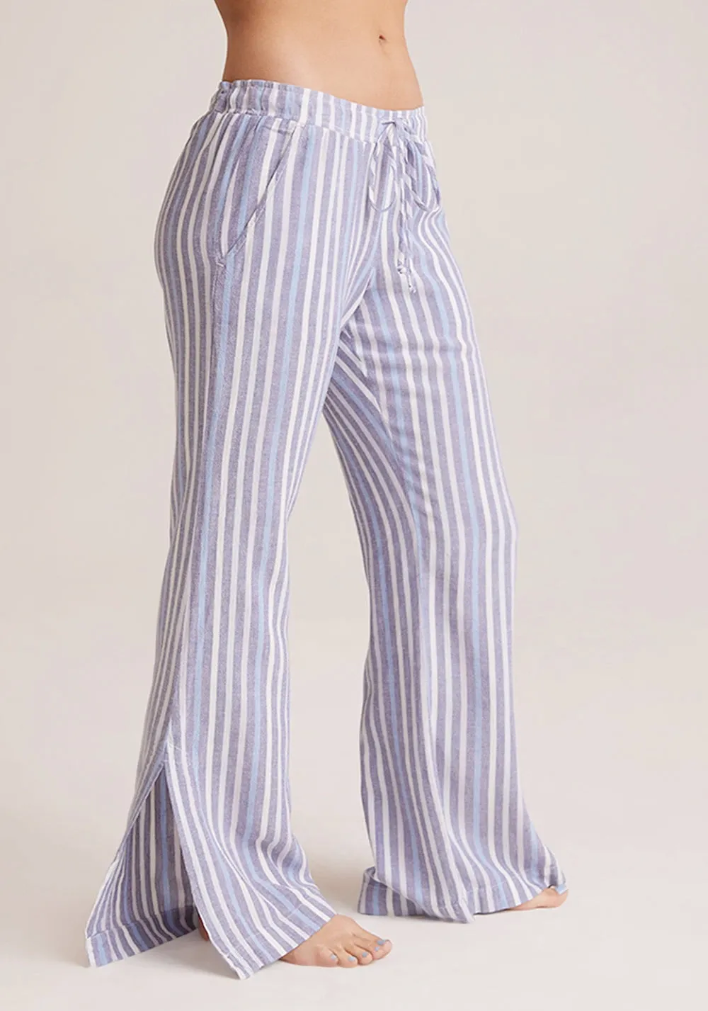 Bella Dahl - Split Hem Wide Leg Pant in Multi Navy