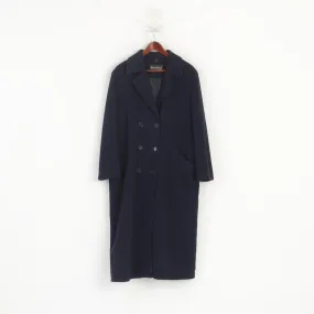 Berghaus Fashion Women XL Coat Navy Wool Cashmere Long Vintage Double Breasted