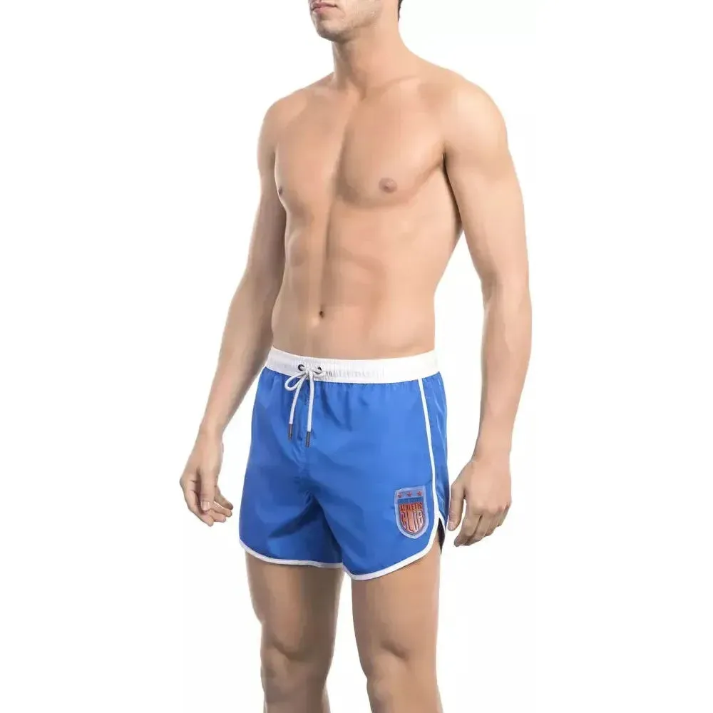 Bikkembergs Blue Polyester Mens Swim Short