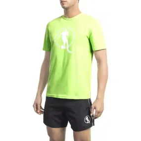 Bikkembergs Green Cotton Men T-Shirt