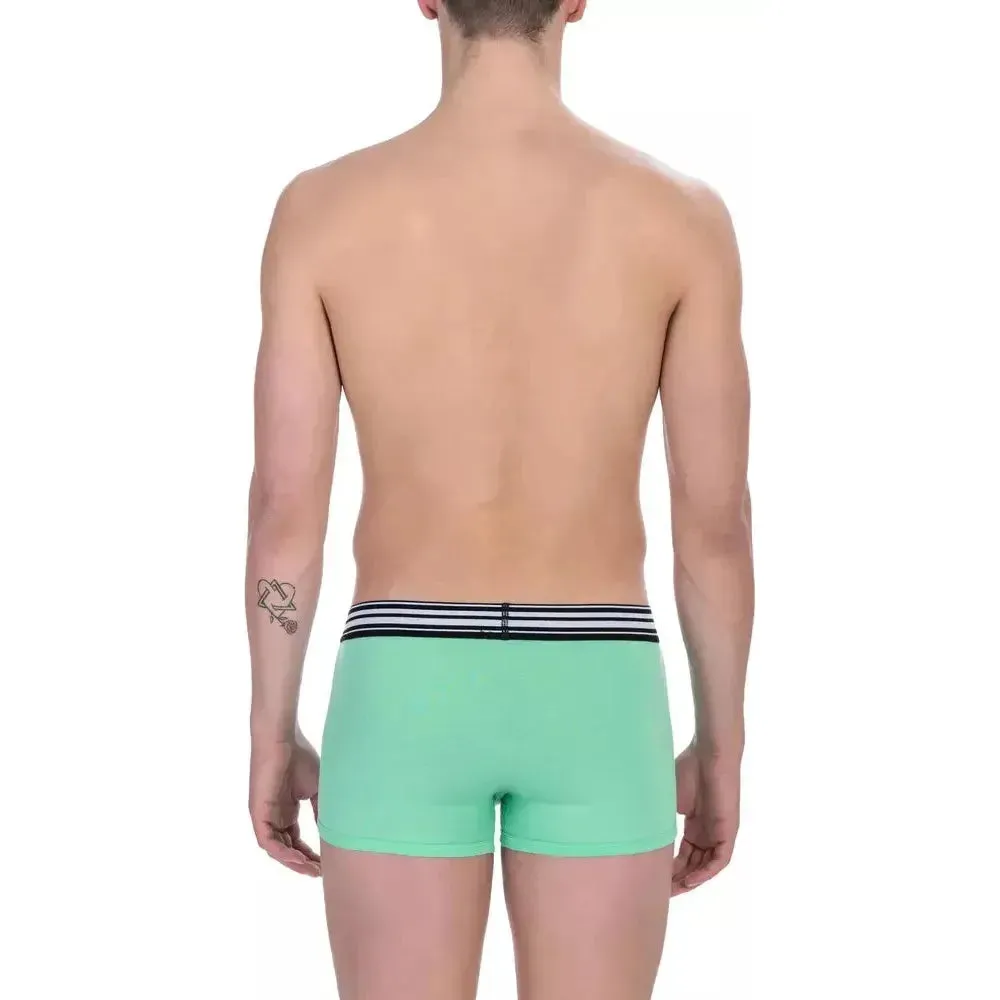 Bikkembergs Green Cotton Men Underwear Trunk Pack