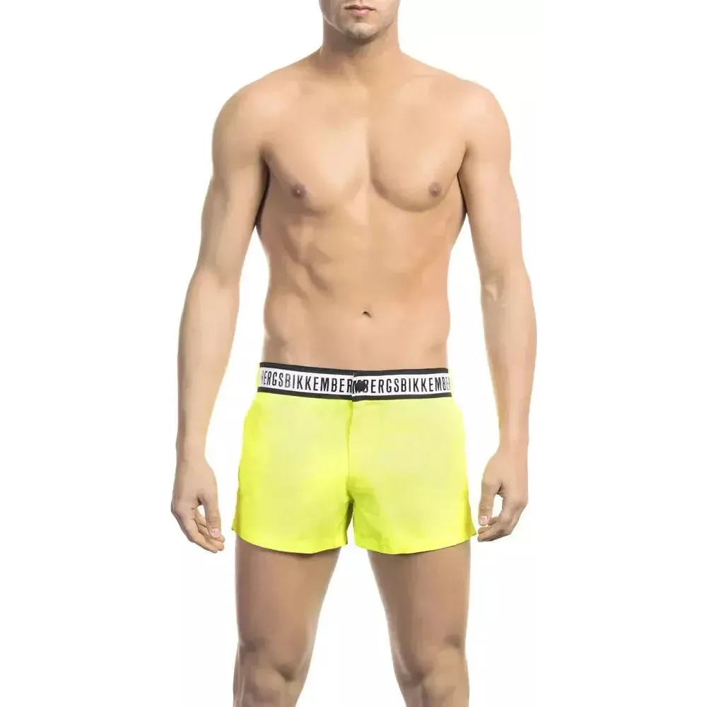 Bikkembergs Yellow Polyamide Men Swim Short