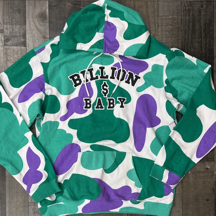 Billion Dollar Baby- camo hoodie (green/purple)