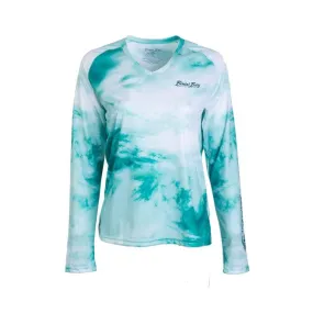 Bimini Bay Women's Deep Mindscape Aqua Long Sleeve