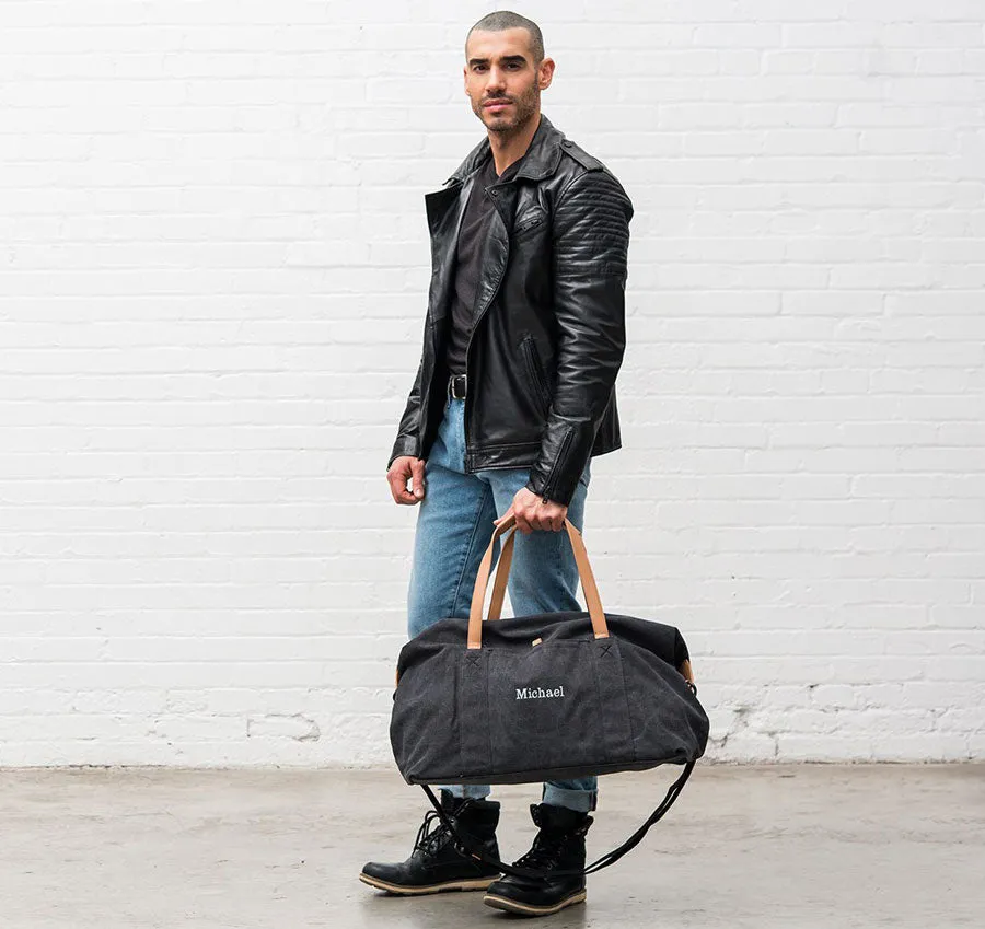 Black Canvas Groomsmen Travel Bag