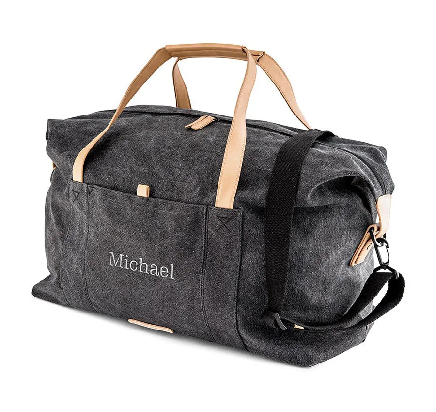 Black Canvas Groomsmen Travel Bag