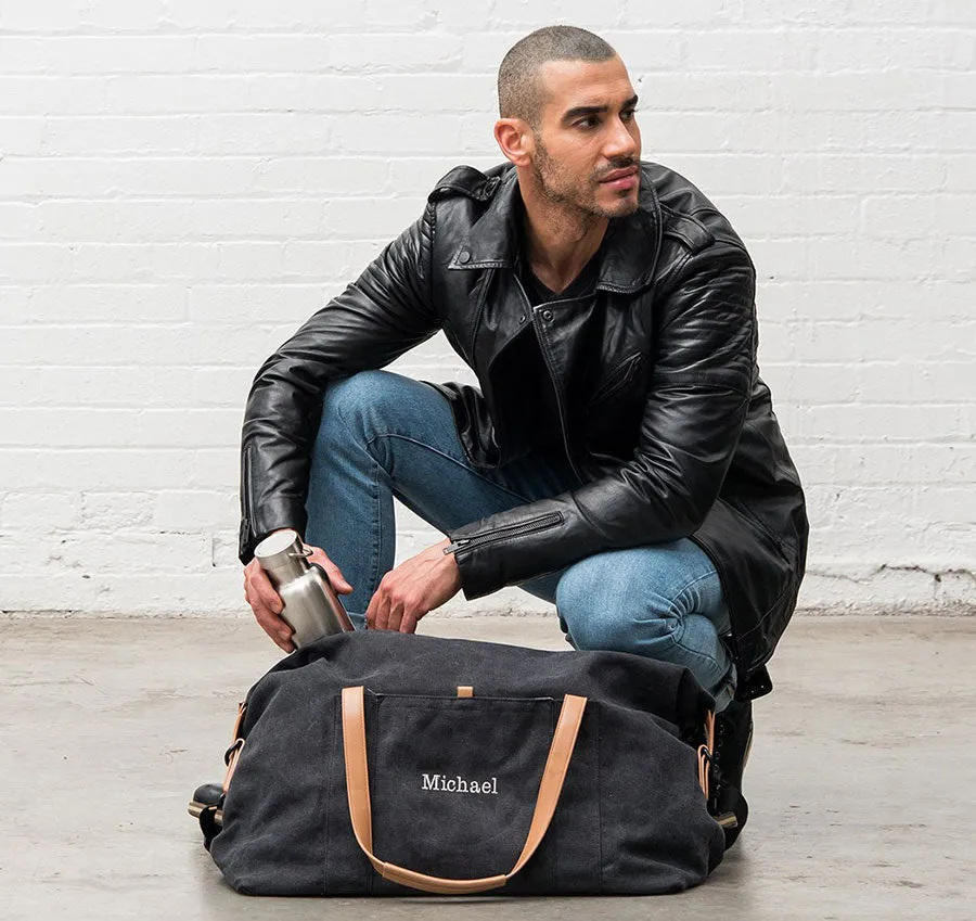 Black Canvas Groomsmen Travel Bag