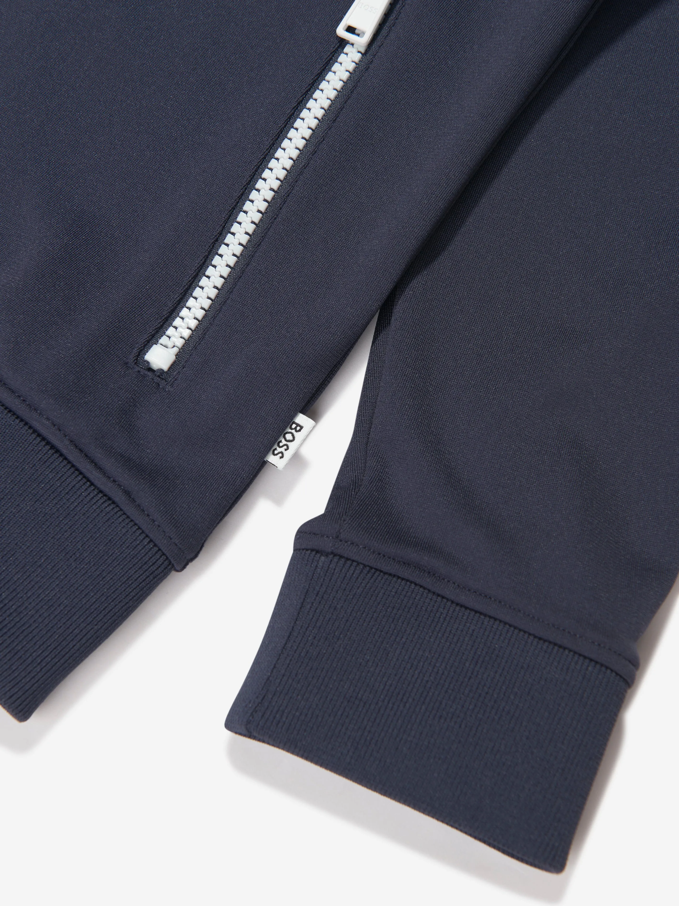 BOSS Boys Zip Up Track Jacket in Navy