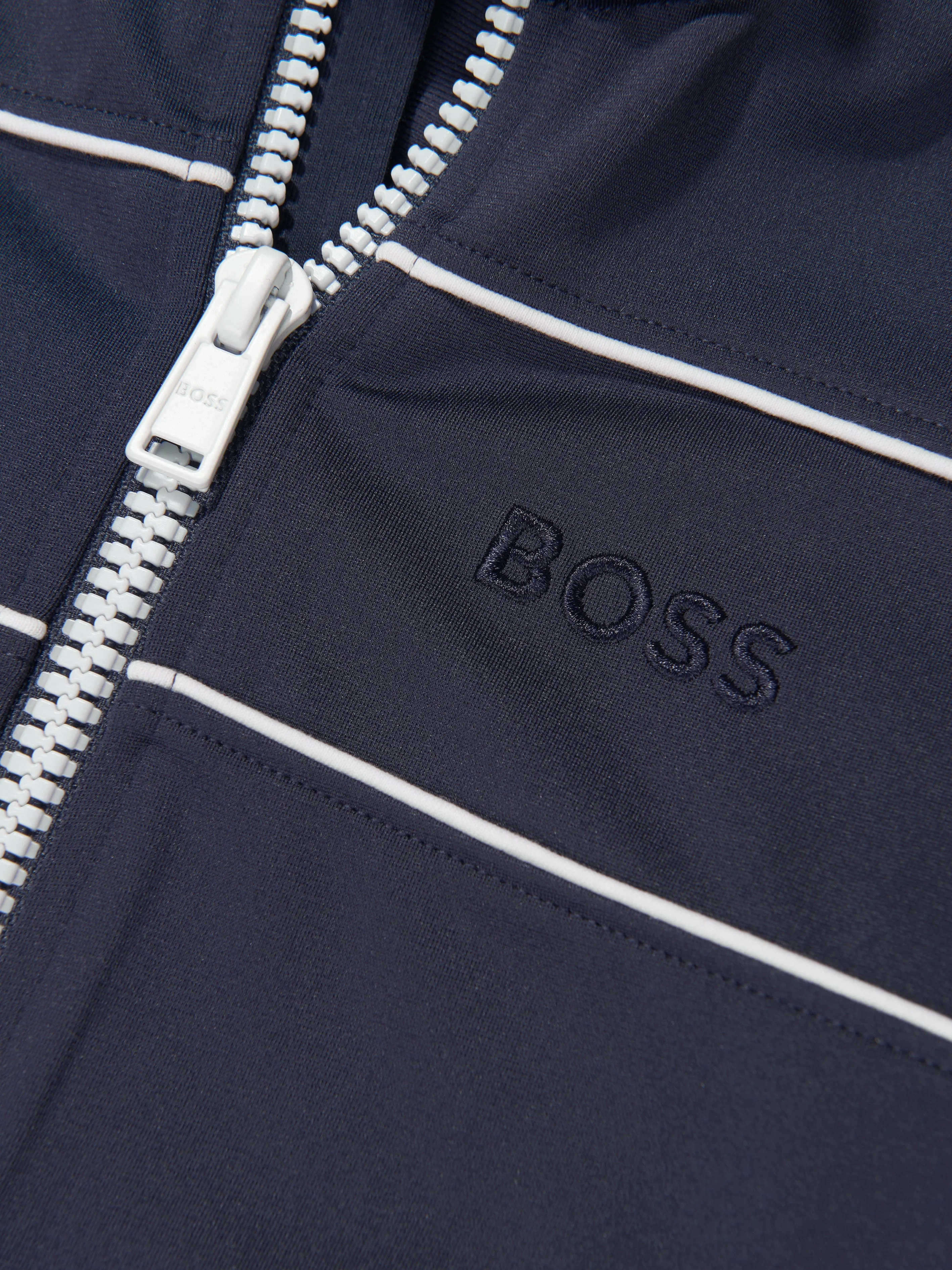 BOSS Boys Zip Up Track Jacket in Navy