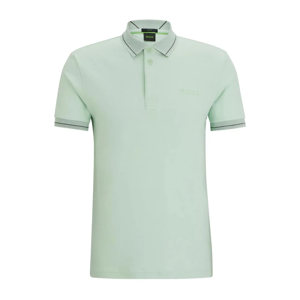 BOSS Mesh Logo Paule 1 Light Green Polo Shirt