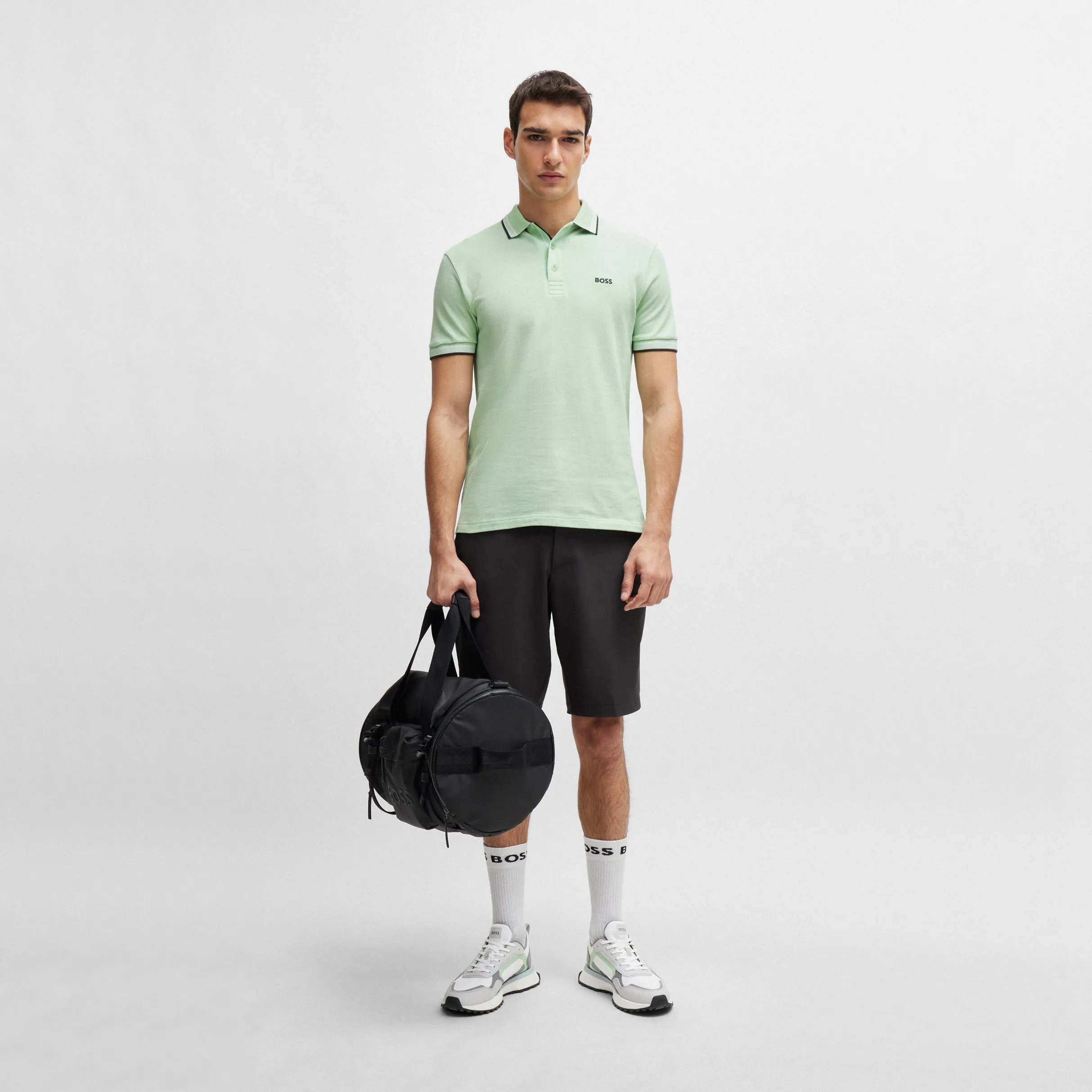 BOSS Paddy Cotton Pique Golf Shirt - Open Green