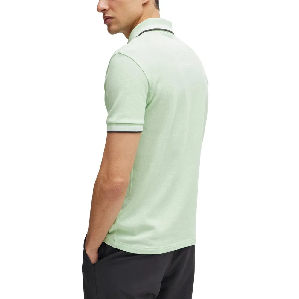 BOSS Paddy Cotton Pique Golf Shirt - Open Green