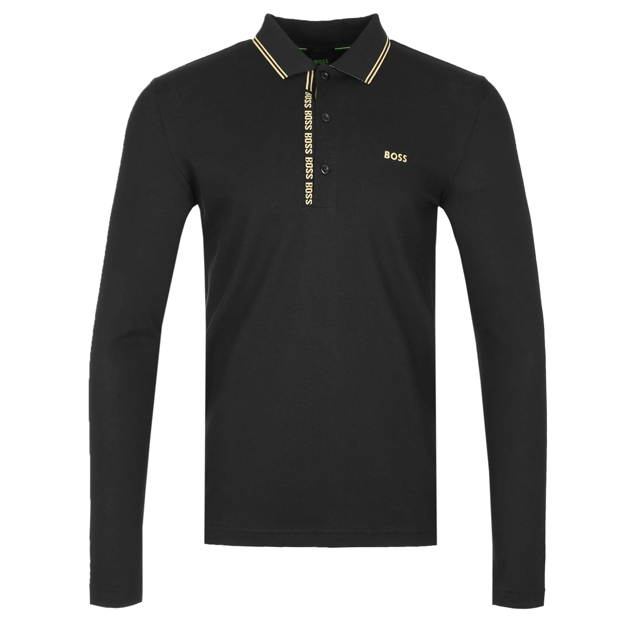 BOSS Pleesy 4 Long Sleeve Polo Shirt in Black