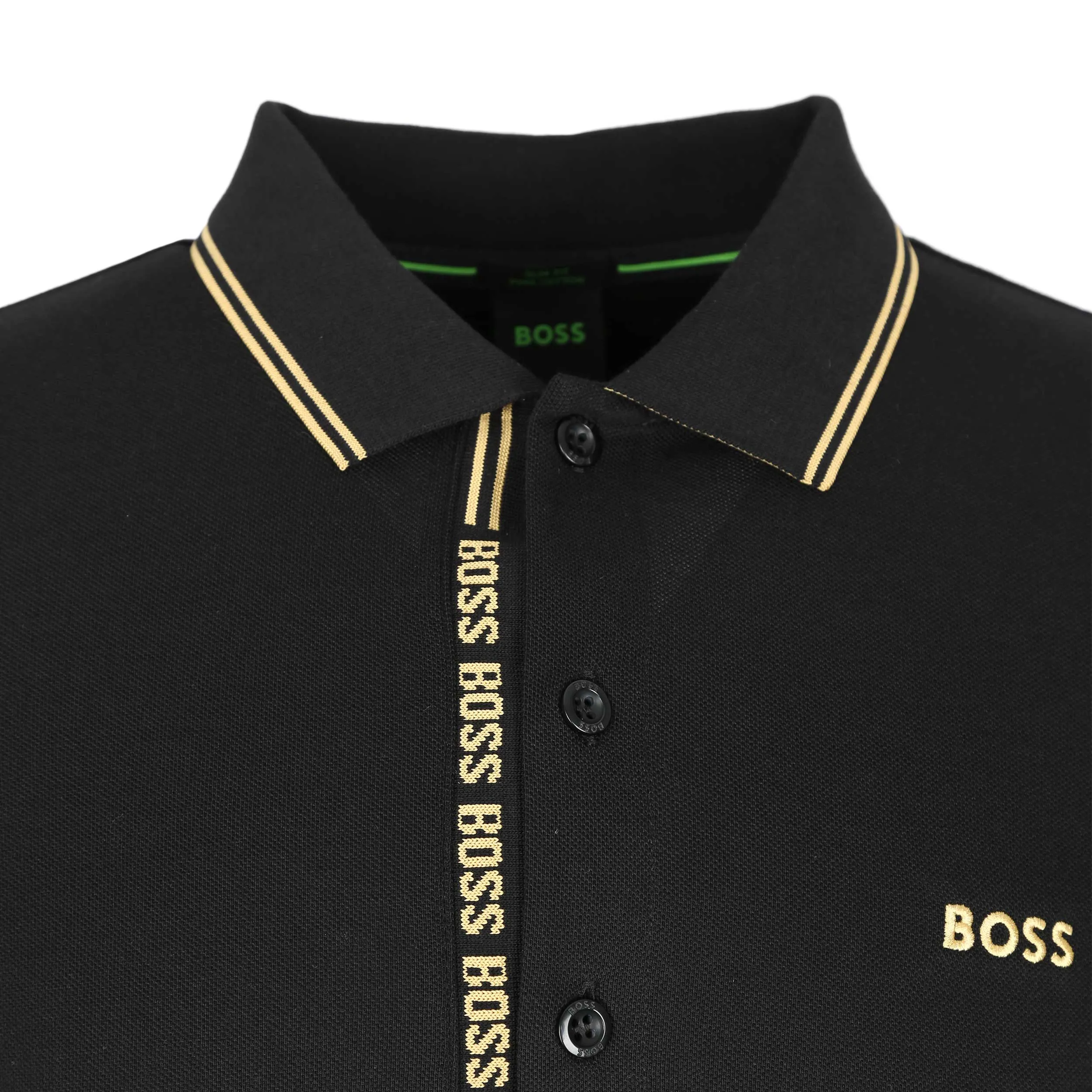 BOSS Pleesy 4 Long Sleeve Polo Shirt in Black