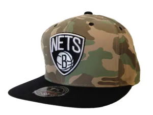 Brooklyn Nets Mitchell & Ness Camo & Black Flat Bill Fitted Hat Cap (7 3/8)