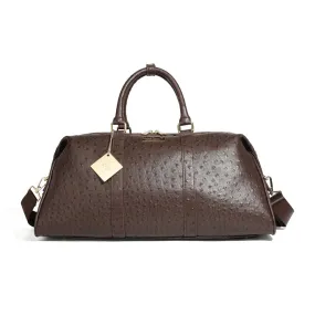 Brown Ostrich Duffle Bag