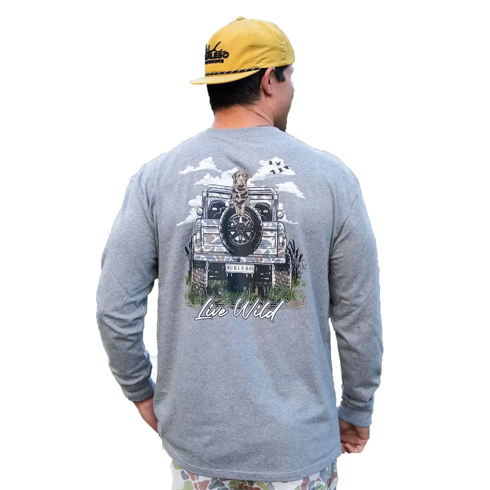 Burlebo Men's Camo Bronco Live Wild Long Sleeve T-Shirt