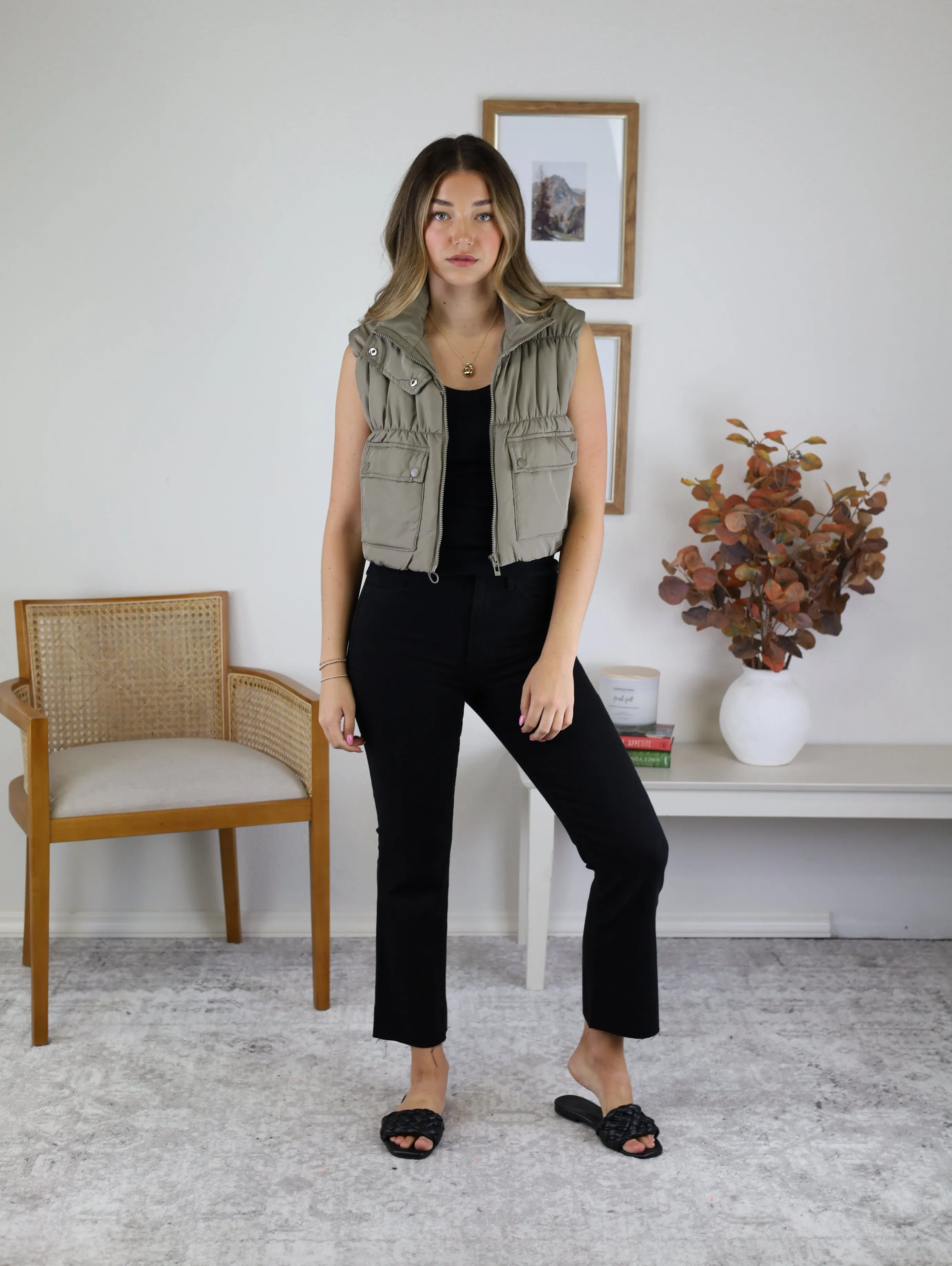 Capital Cropped Cargo Puffer Vest