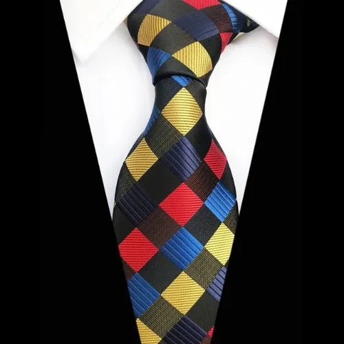 Classy Men Colorful Checked Silk Tie