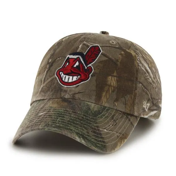 Cleveland Indians 47 Brand Realtree Camo Clean Up Slouch Adjustable Hat Cap